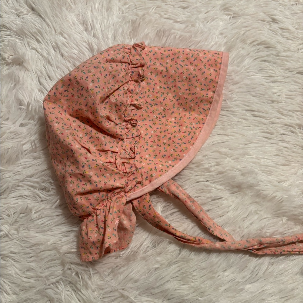 Floral Pink Kids Bonnet